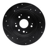 R1 Concepts 01-03 Acura CL Rear Right Drilled & Slotted Black Brake Rotor by R1 Concepts RNC-633-58017R