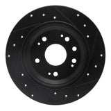 R1 Concepts 02-04 Acura RL Rear Left Drilled & Slotted Black Brake Rotor by R1 Concepts RNC-633-58018L