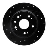 R1 Concepts 02-04 Acura RL Rear Left Drilled & Slotted Black Brake Rotor by R1 Concepts RNC-633-58018L