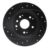 R1 Concepts 99-11 Acura TL Rear Right Drilled & Slotted Black Brake Rotor by R1 Concepts RNC-633-58019R