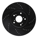 R1 Concepts 04-08 Acura TL Front Left Drilled & Slotted Black Brake Rotor by R1 Concepts RNC-633-58020L