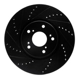 R1 Concepts 04-08 Acura TL Front Left Drilled & Slotted Black Brake Rotor by R1 Concepts RNC-633-58020L