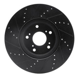 R1 Concepts 04-08 Acura TL Front Right Drilled & Slotted Black Brake Rotor by R1 Concepts RNC-633-58020R