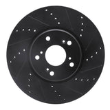R1 Concepts 04-08 Acura TL Front Right Drilled & Slotted Black Brake Rotor by R1 Concepts RNC-633-58020R