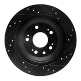 R1 Concepts 05-12 Acura RL Rear Left Drilled & Slotted Black Brake Rotor by R1 Concepts RNC-633-58022L