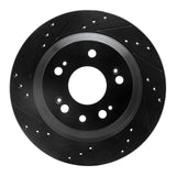 R1 Concepts 05-12 Acura RL Rear Left Drilled & Slotted Black Brake Rotor by R1 Concepts RNC-633-58022L