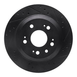 R1 Concepts 05-12 Acura RL Rear Right Drilled & Slotted Black Brake Rotor by R1 Concepts RNC-633-58022R