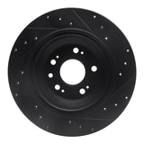 R1 Concepts 09-14 Acura TL Rear Left Drilled & Slotted Black Brake Rotor by R1 Concepts RNC-633-58023L
