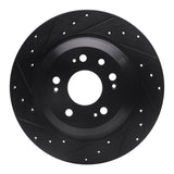R1 Concepts 09-14 Acura TL Rear Left Drilled & Slotted Black Brake Rotor by R1 Concepts RNC-633-58023L