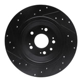 R1 Concepts 09-14 Acura TL Rear Right Drilled & Slotted Black Brake Rotor by R1 Concepts RNC-633-58023R