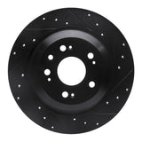 R1 Concepts 09-14 Acura TL Rear Right Drilled & Slotted Black Brake Rotor by R1 Concepts RNC-633-58023R