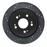 R1 Concepts 14-20 Acura RLX Rear Left Drilled & Slotted Black Brake Rotor by R1 Concepts RNC-633-58024L