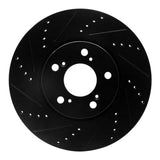 R1 Concepts 14-20 Acura RLX Front Left Drilled & Slotted Black Brake Rotor by R1 Concepts RNC-633-58025L