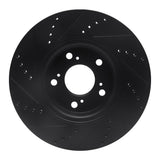 R1 Concepts 14-20 Acura RLX Front Right Drilled & Slotted Black Brake Rotor by R1 Concepts RNC-633-58025R