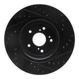 R1 Concepts 14-20 Acura TLX Front Left Drilled & Slotted Black Brake Rotor by R1 Concepts RNC-633-58026L