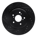 R1 Concepts 14-20 Acura TLX Front Left Drilled & Slotted Black Brake Rotor by R1 Concepts RNC-633-58026L
