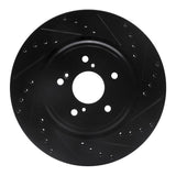 R1 Concepts 14-20 Acura MDX Front Right Drilled & Slotted Black Brake Rotor by R1 Concepts RNC-633-58026R