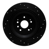R1 Concepts 14-16 Acura MDX Rear Left Drilled & Slotted Black Brake Rotor by R1 Concepts RNC-633-58028L