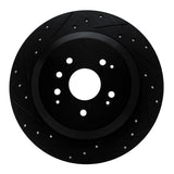 R1 Concepts 14-16 Acura MDX Rear Left Drilled & Slotted Black Brake Rotor by R1 Concepts RNC-633-58028L