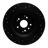 R1 Concepts 14-16 Acura MDX Rear Right Drilled & Slotted Black Brake Rotor by R1 Concepts RNC-633-58028R