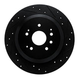 R1 Concepts 14-16 Acura MDX Rear Right Drilled & Slotted Black Brake Rotor by R1 Concepts RNC-633-58028R