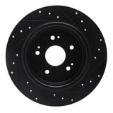 R1 Concepts 15-25 Acura TLX Rear Left Drilled & Slotted Black Brake Rotor by R1 Concepts RNC-633-58029L
