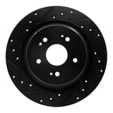 R1 Concepts 15-25 Acura TLX Rear Left Drilled & Slotted Black Brake Rotor by R1 Concepts RNC-633-58029L