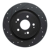 R1 Concepts 17-20 Acura MDX Rear Left Drilled & Slotted Black Brake Rotor by R1 Concepts RNC-633-58030L