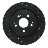 R1 Concepts 17-20 Acura MDX Rear Right Drilled & Slotted Black Brake Rotor by R1 Concepts RNC-633-58030R