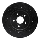 R1 Concepts 17-20 Acura MDX Front Left Drilled & Slotted Black Brake Rotor by R1 Concepts RNC-633-58031L