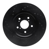 R1 Concepts 17-20 Acura MDX Front Right Drilled & Slotted Black Brake Rotor