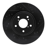R1 Concepts 17-20 Acura MDX Front Right Drilled & Slotted Black Brake Rotor