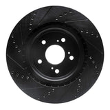 R1 Concepts 21-25 Acura TLX Front Right Drilled & Slotted Black Brake Rotor