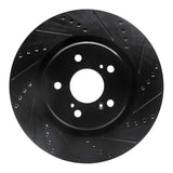 R1 Concepts 21-25 Acura TLX Front Right Drilled & Slotted Black Brake Rotor
