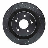 R1 Concepts 2021-2025 Acura TLX Rear Left Drilled & Slotted Black Brake Rotor by R1 Concepts RNC-633-58036L