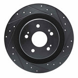 R1 Concepts 2021-2025 Acura TLX Rear Right Drilled & Slotted Black Brake Rotor by R1 Concepts RNC-633-58036R