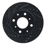 R1 Concepts 83-87 Honda Prelude Front Left Drilled & Slotted Black Brake Rotor by R1 Concepts RNC-633-59003L