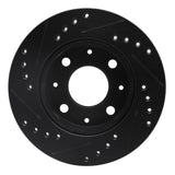 R1 Concepts 82-83 Honda Accord Sedan Front Right Drilled & Slotted Black Brake Rotor by R1 Concepts RNC-633-59004R