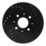 R1 Concepts 84-06 Honda Civic Hatchback Front Left Drilled & Slotted Black Brake Rotor by R1 Concepts RNC-633-59005L