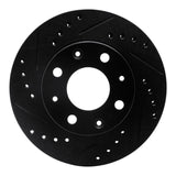 R1 Concepts 84-06 Honda Civic Hatchback Front Left Drilled & Slotted Black Brake Rotor by R1 Concepts RNC-633-59005L