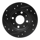 R1 Concepts 79-83 Honda Civic Front Right Drilled & Slotted Black Brake Rotor by R1 Concepts RNC-633-59008R