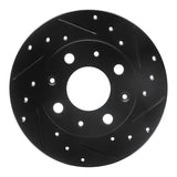 R1 Concepts 79-83 Honda Civic Front Right Drilled & Slotted Black Brake Rotor by R1 Concepts RNC-633-59008R