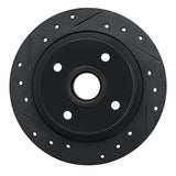 R1 Concepts 84-87 Honda Prelude Rear Left Drilled & Slotted Black Brake Rotor