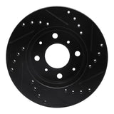 R1 Concepts 84-90 Honda Accord Hatchback Front Left Drilled & Slotted Black Brake Rotor by R1 Concepts RNC-633-59011L