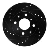R1 Concepts 84-90 Honda Accord Hatchback Front Left Drilled & Slotted Black Brake Rotor by R1 Concepts RNC-633-59011L