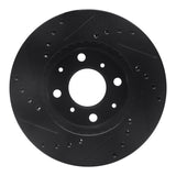 R1 Concepts 84-90 Honda Accord Sedan Front Right Drilled & Slotted Black Brake Rotor by R1 Concepts RNC-633-59011R