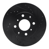 R1 Concepts 84-90 Honda Accord Sedan Front Right Drilled & Slotted Black Brake Rotor by R1 Concepts RNC-633-59011R