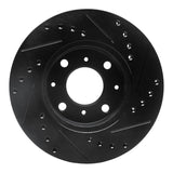 R1 Concepts 86-91 Acura Integra Front Left Drilled & Slotted Black Brake Rotor by R1 Concepts RNC-633-59012L