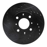 R1 Concepts 86-91 Acura Integra Front Left Drilled & Slotted Black Brake Rotor by R1 Concepts RNC-633-59012L