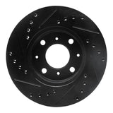 R1 Concepts 86-91 Acura Integra Front Right Drilled & Slotted Black Brake Rotor by R1 Concepts RNC-633-59012R